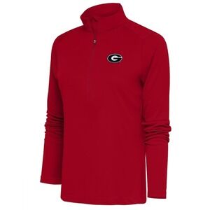 Georgia Bulldogs Antigua Women's Tribute Half-Zip Pullover Top - Red2XL